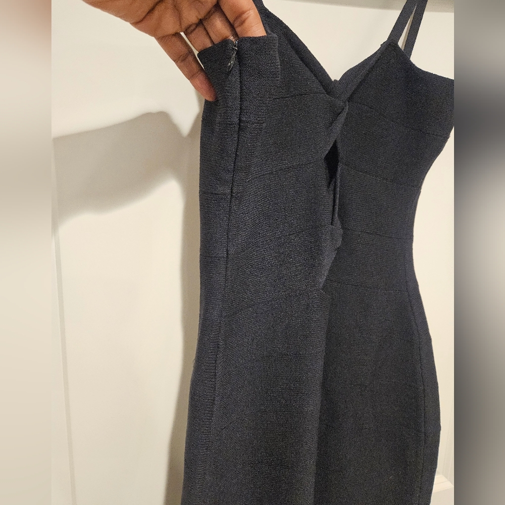 St John Navy Blue Knit Cocktail Dress. #00013 - Picture 2 of 9